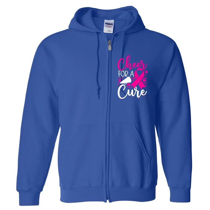 Breast Cancer Awareness Mom Cheerleading Cheer For The Cure Gift Full Zip Hoodie