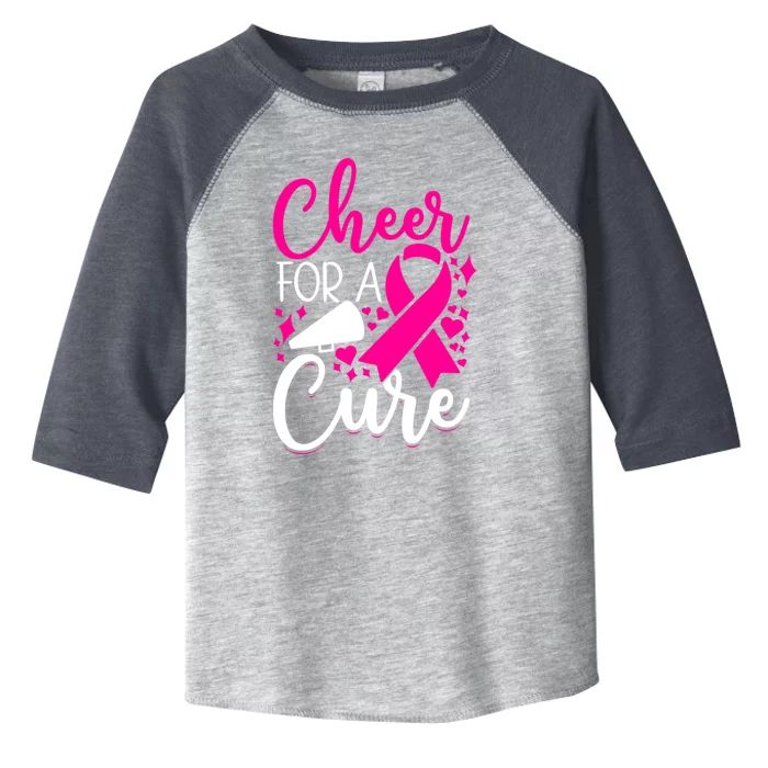 Breast Cancer Awareness Mom Cheerleading Cheer For The Cure Gift Toddler Fine Jersey T-Shirt