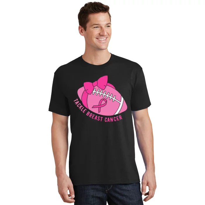 Breast Cancer Awareness Month Football Tackle Breast Cancer T-Shirt