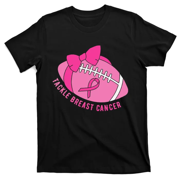 Breast Cancer Awareness Month Football Tackle Breast Cancer T-Shirt