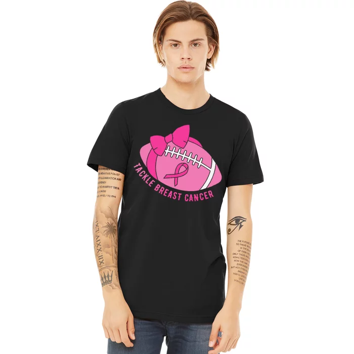 Breast Cancer Awareness Month Football Tackle Breast Cancer Premium T-Shirt