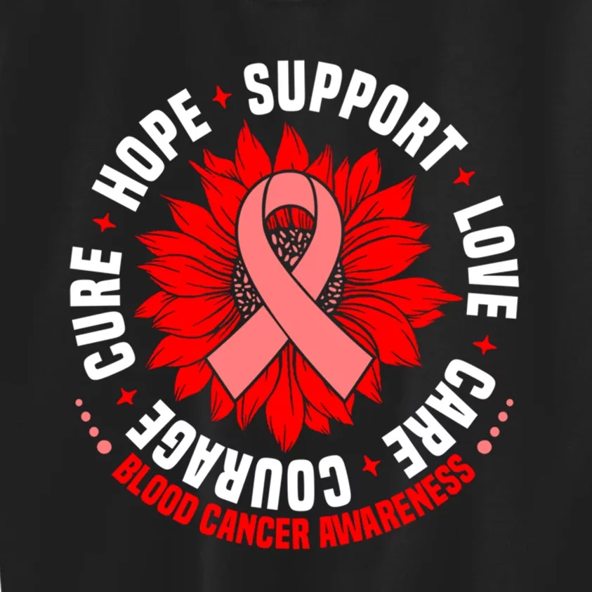 Blood Cancer Awareness Hope Support Love Cure Courage Kids Sweatshirt