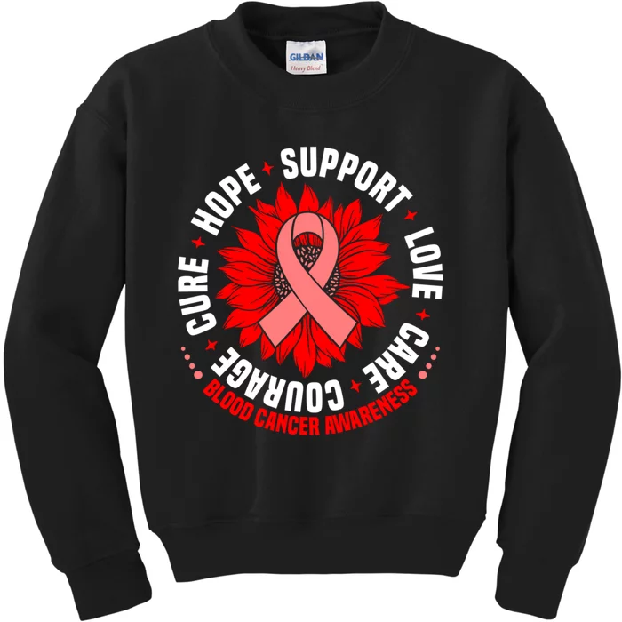 Blood Cancer Awareness Hope Support Love Cure Courage Kids Sweatshirt