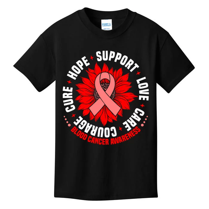 Blood Cancer Awareness Hope Support Love Cure Courage Kids T-Shirt