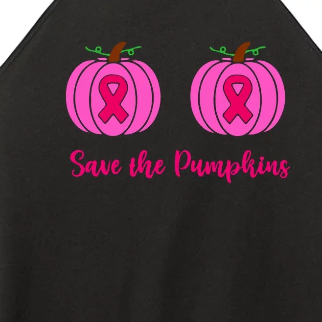 Breast Cancer Awareness Save The Pumpkins Fuck Cancer Gift Women’s Perfect Tri Rocker Tank