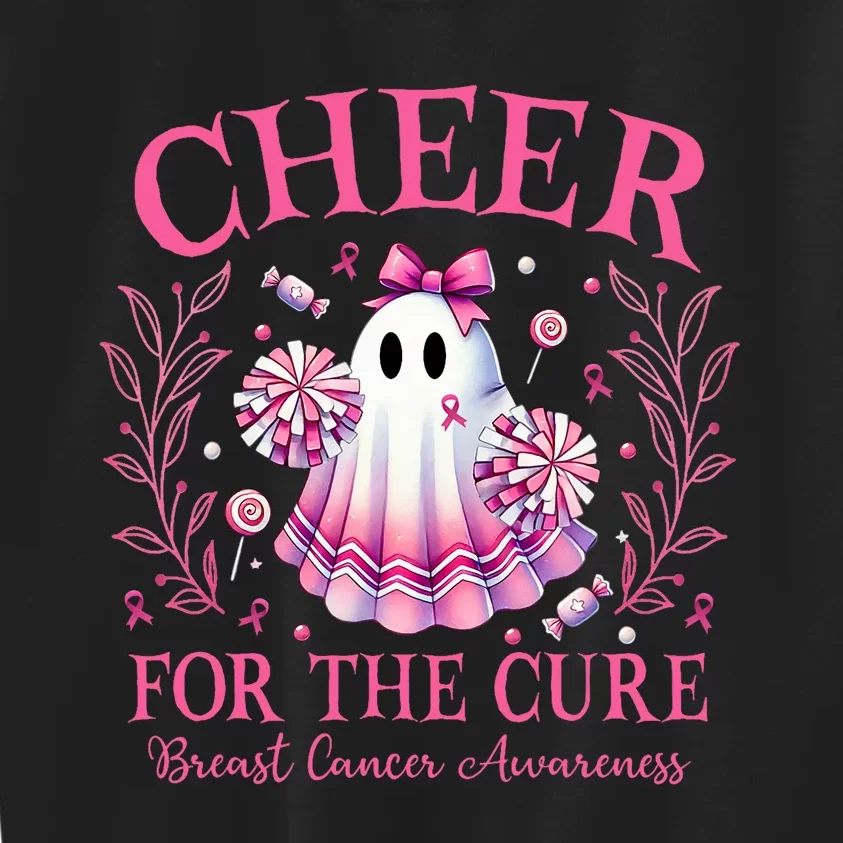 Breast Cancer Awareness Halloween Ghost Kids Sweatshirt