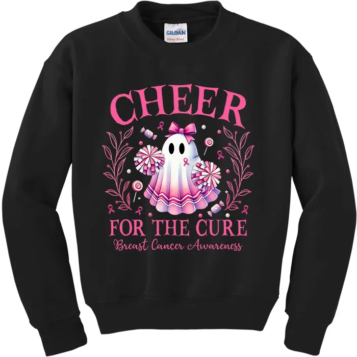 Breast Cancer Awareness Halloween Ghost Kids Sweatshirt