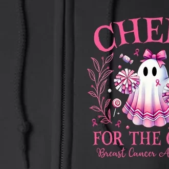 Breast Cancer Awareness Halloween Ghost Full Zip Hoodie