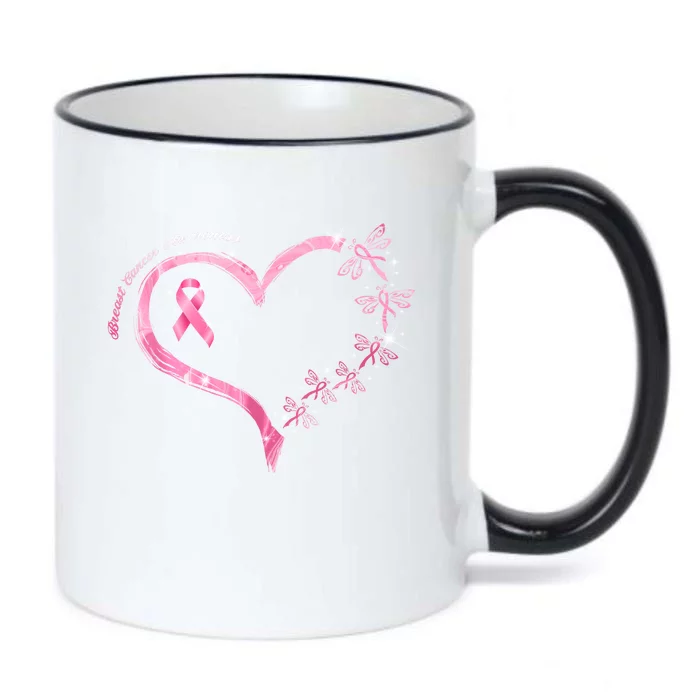 Breast Cancer Awareness Butterfly Simple Logo Black Color Changing Mug