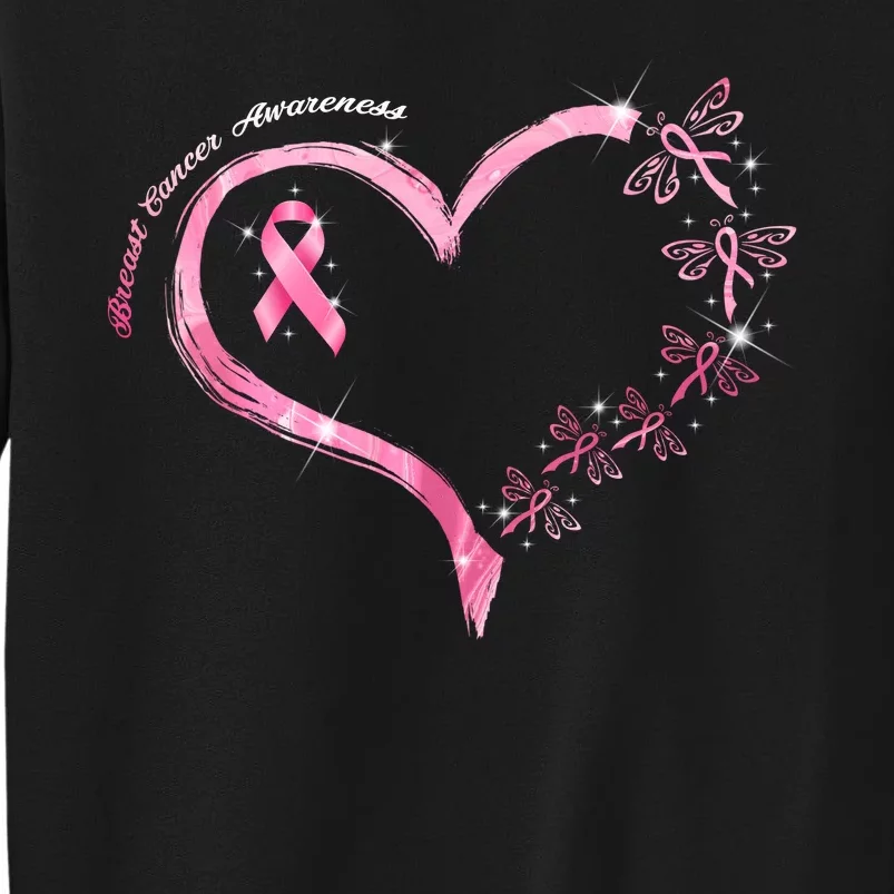 Breast Cancer Awareness Butterfly Simple Logo Sweatshirt