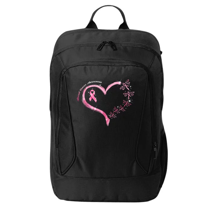 Breast Cancer Awareness Butterfly Simple Logo City Backpack