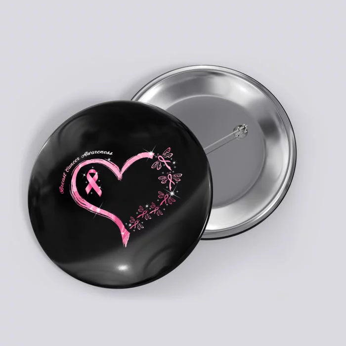 Breast Cancer Awareness Butterfly Simple Logo Button