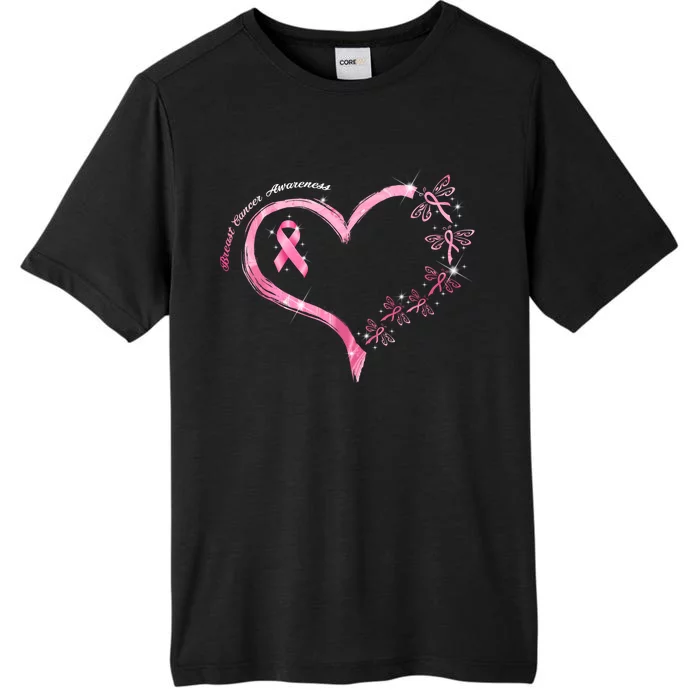 Breast Cancer Awareness Butterfly Simple Logo ChromaSoft Performance T-Shirt