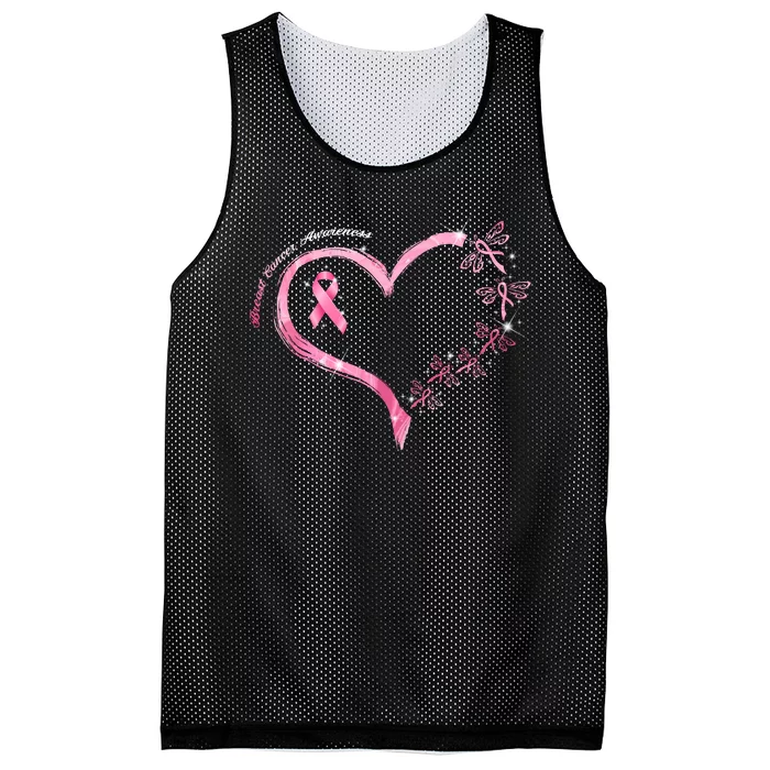 Breast Cancer Awareness Butterfly Simple Logo Mesh Reversible Basketball Jersey Tank