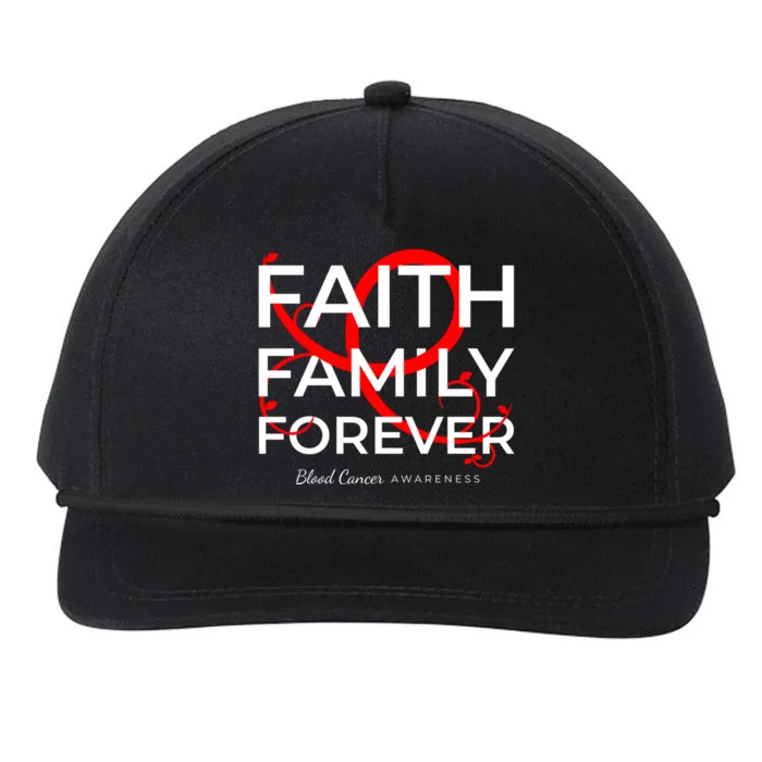 Blood Cancer Awareness Red Ribbon Faith Family Forever Gift Snapback Five-Panel Rope Hat