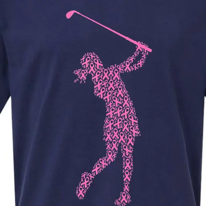 Breast Cancer Awareness Pink Ribbon & Survivor Golf Swing Sueded Cloud Jersey T-Shirt