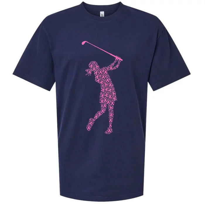 Breast Cancer Awareness Pink Ribbon & Survivor Golf Swing Sueded Cloud Jersey T-Shirt