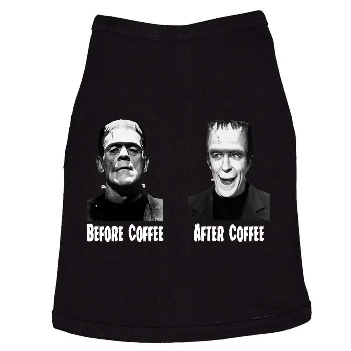 Before Coffee After Coffee Funny Monster Doggie Tank