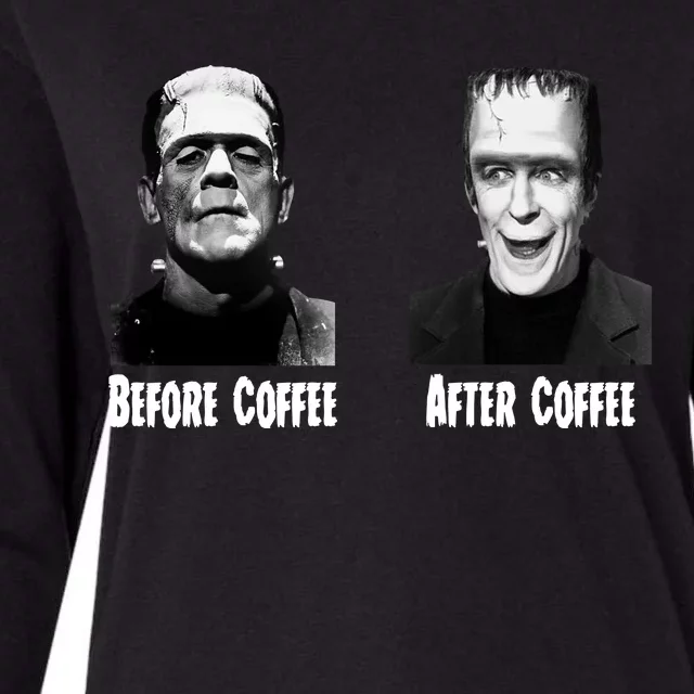 Before Coffee After Coffee Funny Monster Womens Cotton Relaxed Long Sleeve T-Shirt