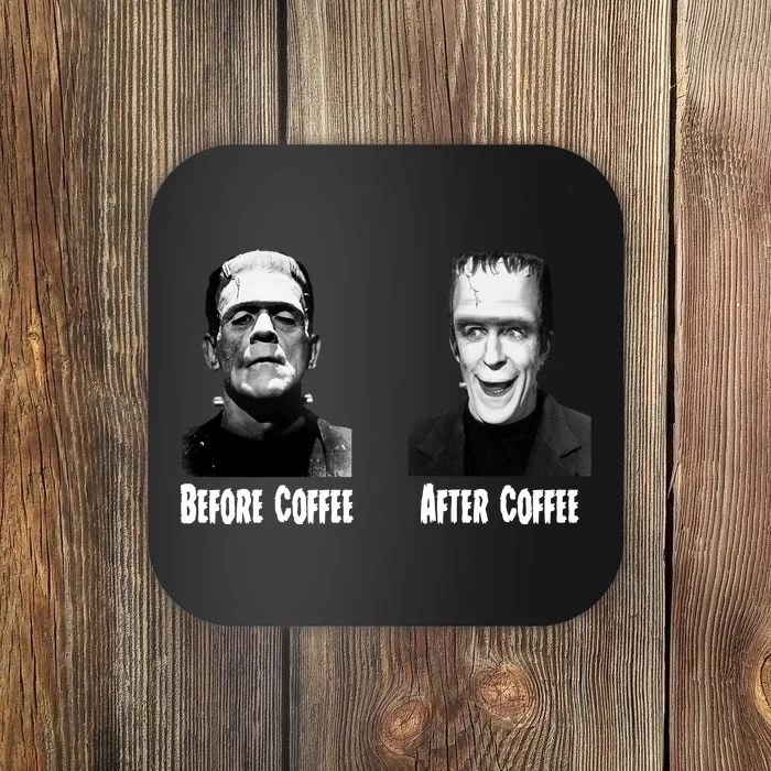 Before Coffee After Coffee Funny Monster Coaster