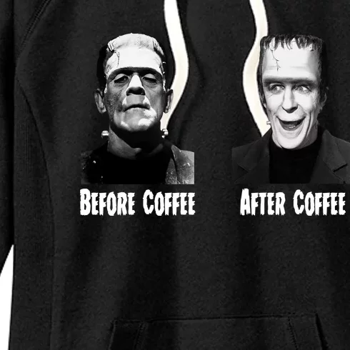 Before Coffee After Coffee Funny Monster Women's Fleece Hoodie