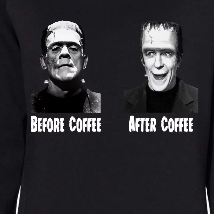 Before Coffee After Coffee Funny Monster Womens California Wash Sweatshirt