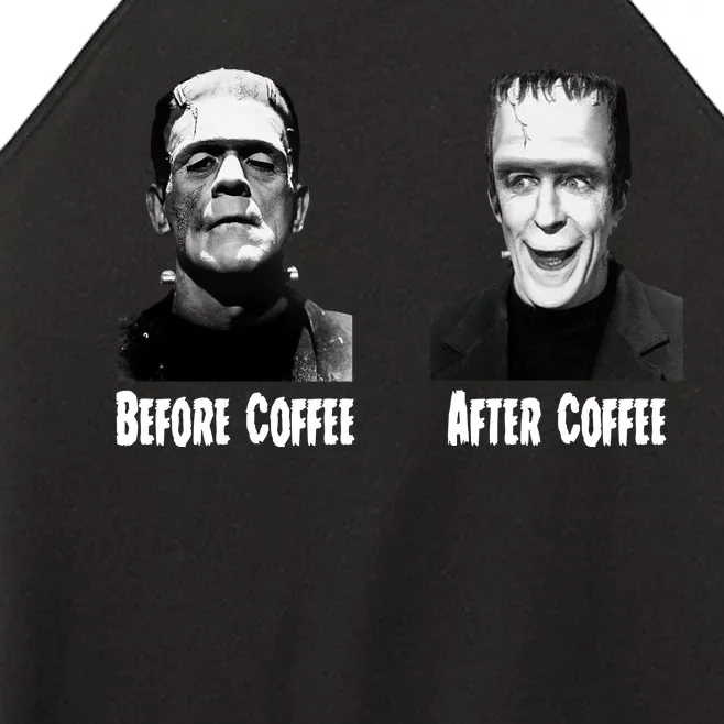 Before Coffee After Coffee Funny Monster Women’s Perfect Tri Rocker Tank