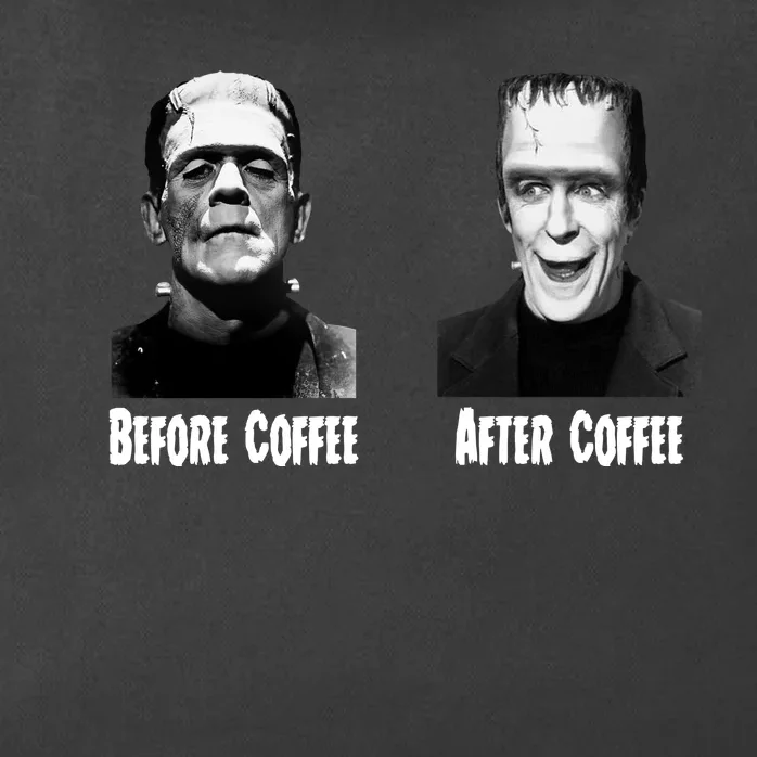 Before Coffee After Coffee Funny Monster Zip Tote Bag