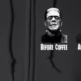 Before Coffee After Coffee Funny Monster Full Zip Hoodie