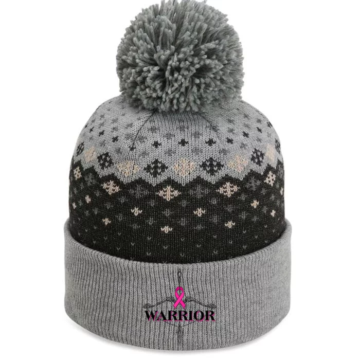 Breast Cancer Awareness Warrior Vintage Bow And Arrow The Baniff Cuffed Pom Beanie