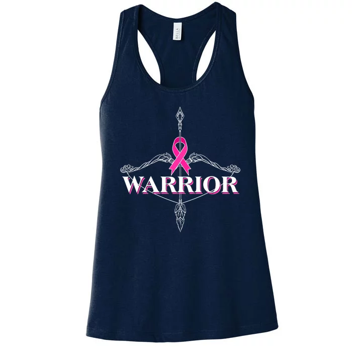 Breast Cancer Awareness Warrior Vintage Bow And Arrow Women's Racerback Tank