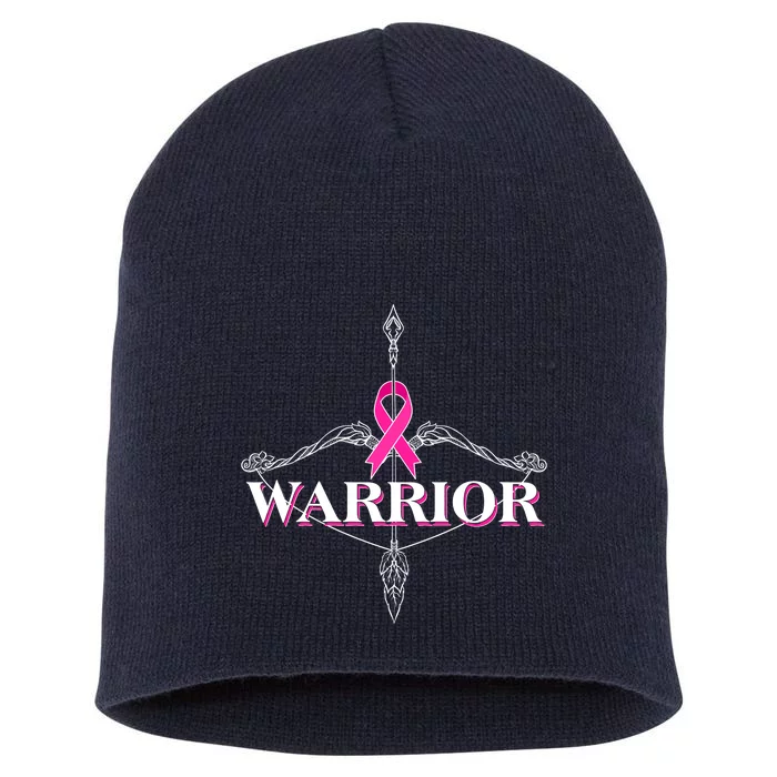 Breast Cancer Awareness Warrior Vintage Bow And Arrow Short Acrylic Beanie