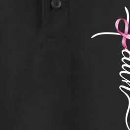 Breast Cancer Awareness Faith Cross Pink Ribbon Dry Zone Grid Performance Polo