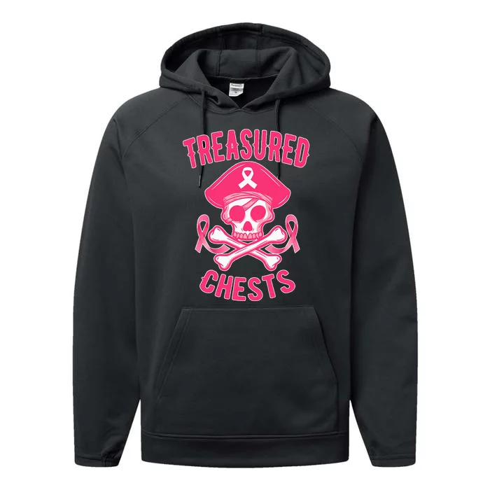 Breast Cancer Awareness Treasured Chests Ribbon Performance Fleece Hoodie