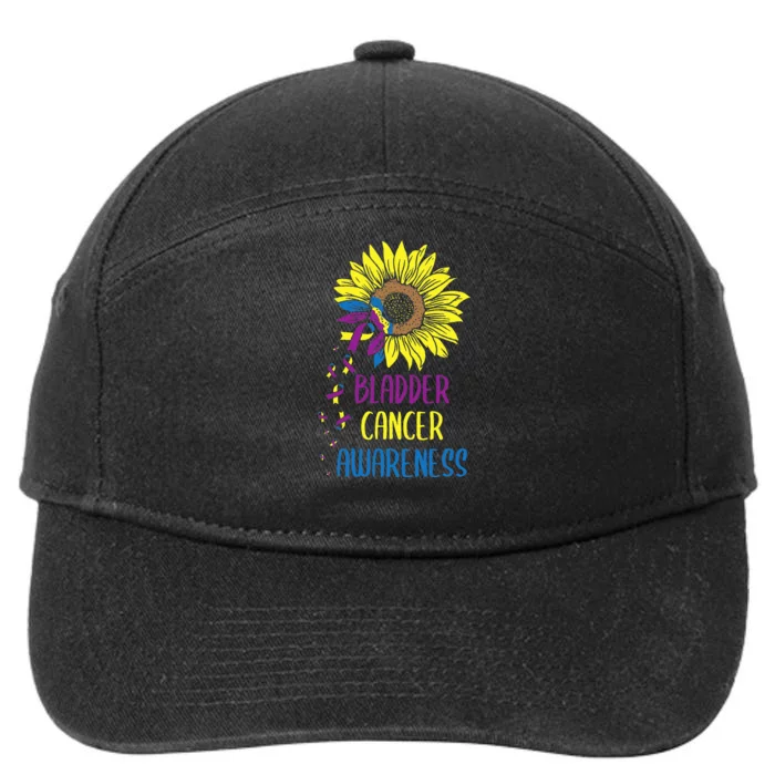 Bladder Cancer Awareness Bladder Cancer Survivor Sunflower 7-Panel Snapback Hat