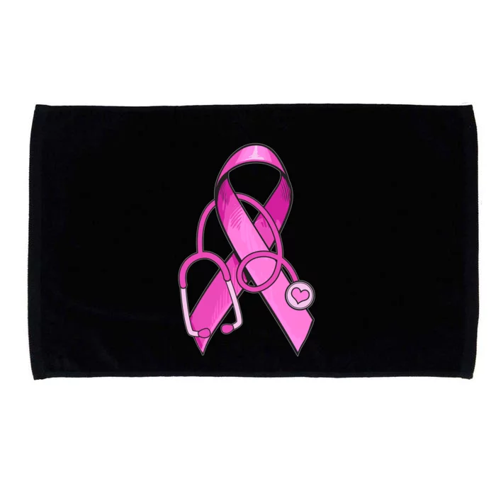 Breast Cancer Awareness Pink Ribbon Stethoscope Microfiber Hand Towel