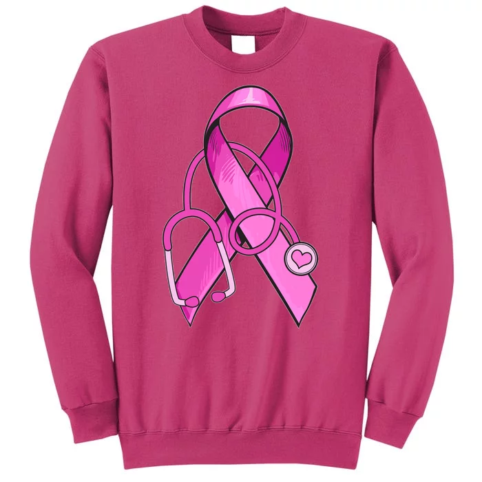 Breast Cancer Awareness Pink Ribbon Stethoscope Sweatshirt