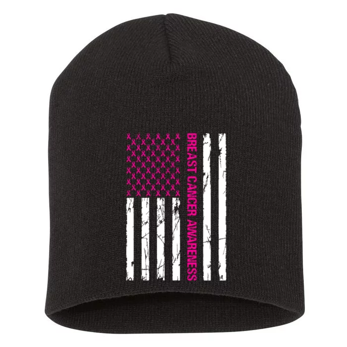 Breast Cancer Awareness Short Acrylic Beanie