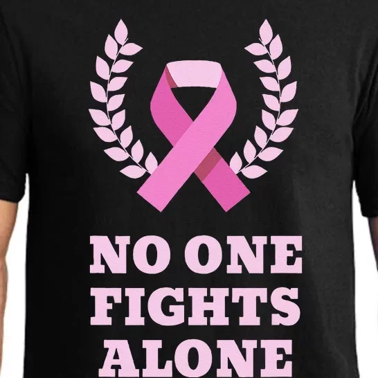 Breast Cancer Awareness Pin.K Ribbon No Ones Fight Alone Pajama Set