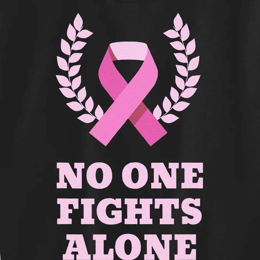 Breast Cancer Awareness Pin.K Ribbon No Ones Fight Alone Kids Sweatshirt