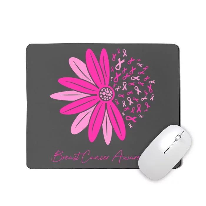 Breast Cancer Awareness Sunflower Ribbon Mousepad