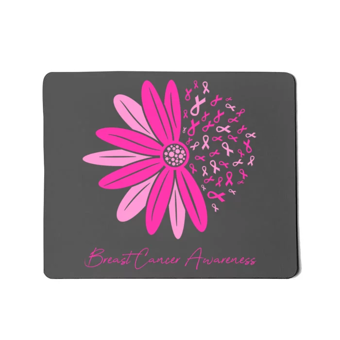 Breast Cancer Awareness Sunflower Ribbon Mousepad