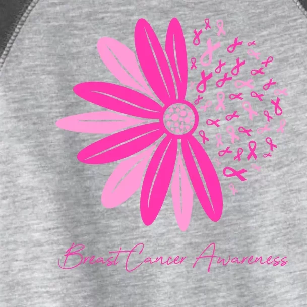 Breast Cancer Awareness Sunflower Ribbon Toddler Fine Jersey T-Shirt