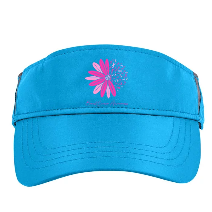 Breast Cancer Awareness Sunflower Ribbon Adult Drive Performance Visor