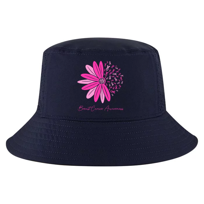 Breast Cancer Awareness Sunflower Ribbon Cool Comfort Performance Bucket Hat