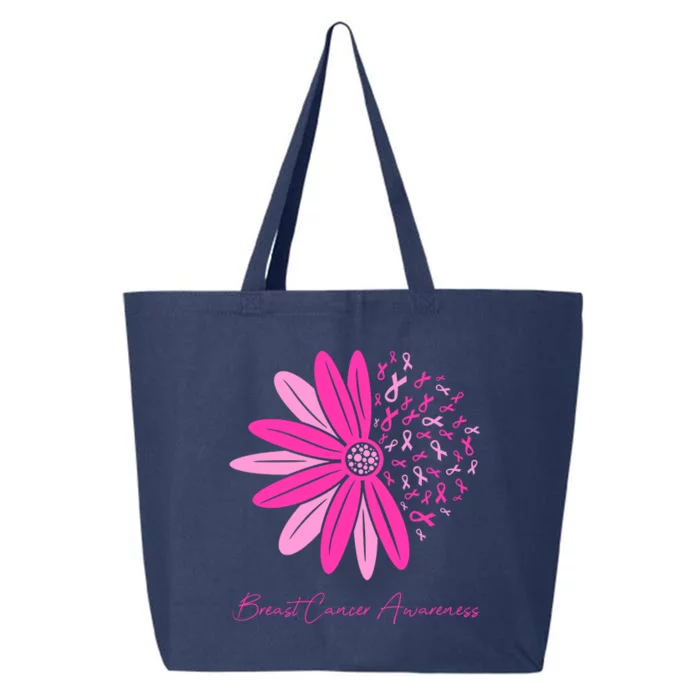 Breast Cancer Awareness Sunflower Ribbon 25L Jumbo Tote