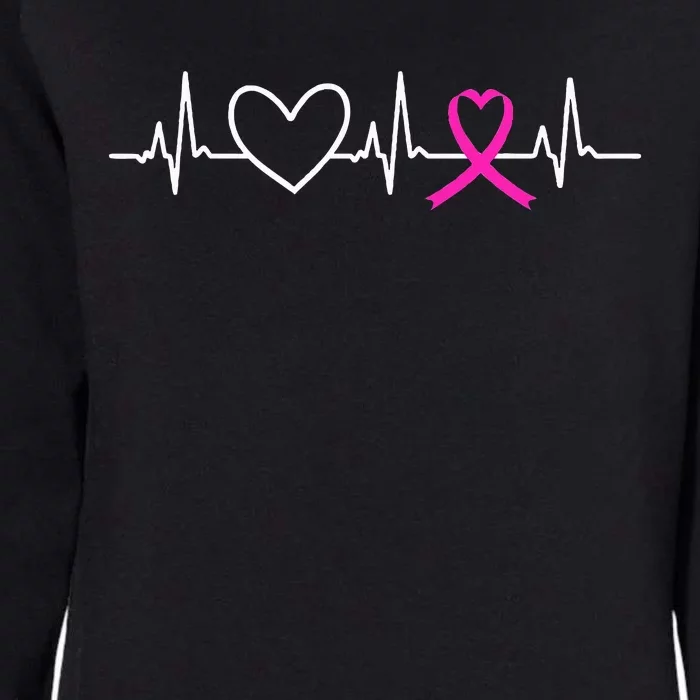 Breast Cancer Awareness Month Ribbon Heartbeat Womens California Wash Sweatshirt