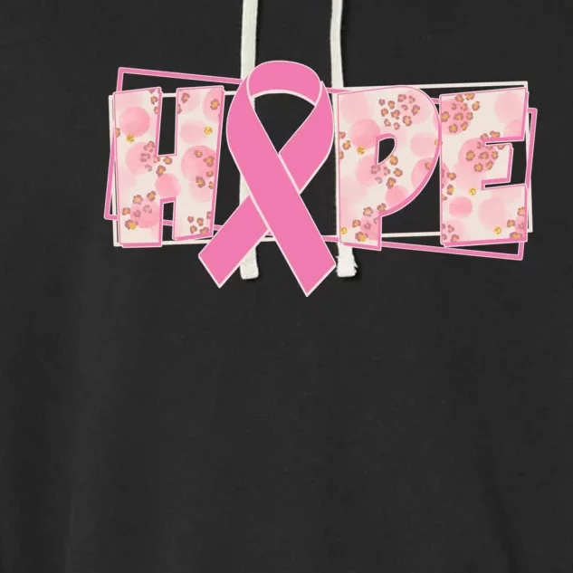 Breast Cancer Awareness Hope Leopard Print Garment-Dyed Fleece Hoodie