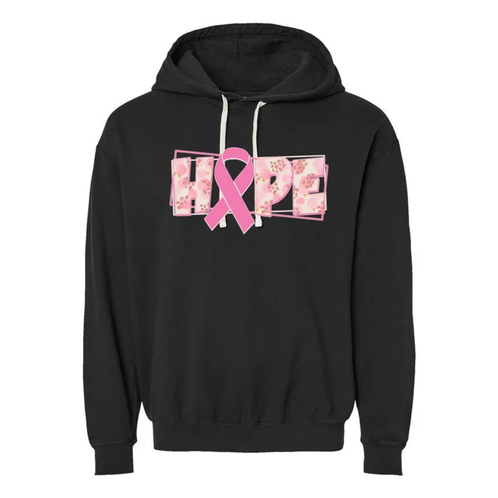 Breast Cancer Awareness Hope Leopard Print Garment-Dyed Fleece Hoodie