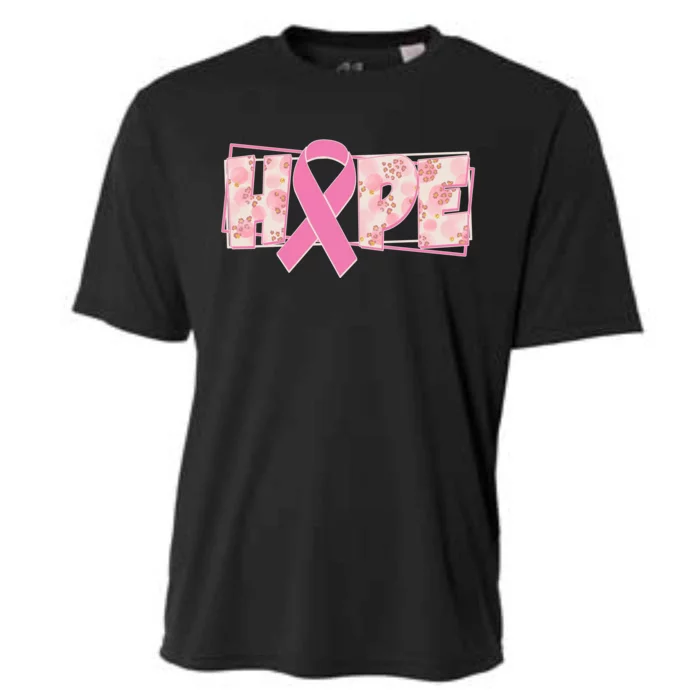 Breast Cancer Awareness Hope Leopard Print Cooling Performance Crew T-Shirt